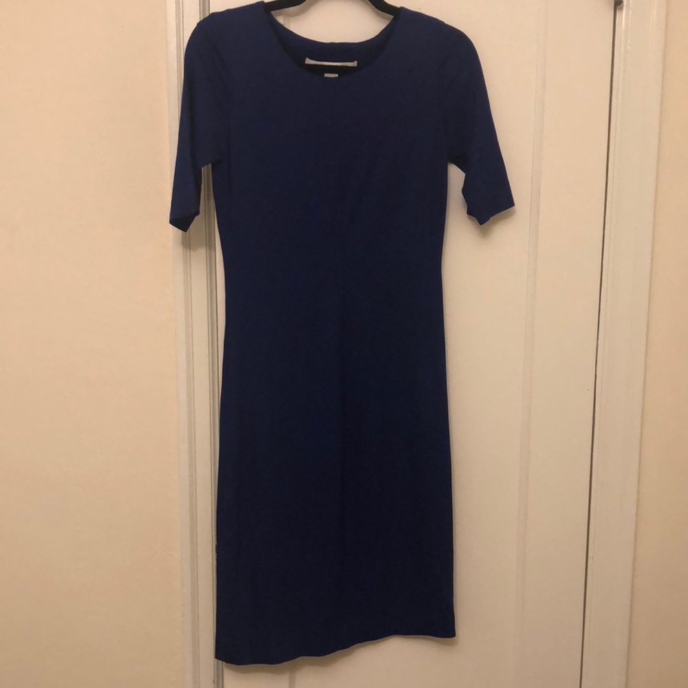 Diane von Furstenberg bright blue dress